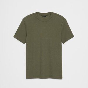 Banana Republic Slim Fit Mini Ribbed Shirt, Spiced Olive (Green), Large, EUC